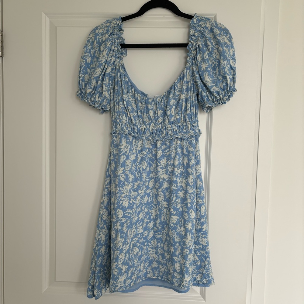 Blue Floral Mini Dress